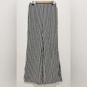 Who What Wear Black Striped Pants Ankle Slits